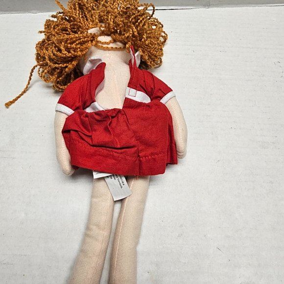 Raggedy Doll The Musical Annie Soft Plush Orange Yarn Hair Red Dress 15" - Picture 6 of 10